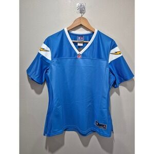 Womens NFL Pro Line Chargers‎ Jersey Short Sleeve Blue White Football L